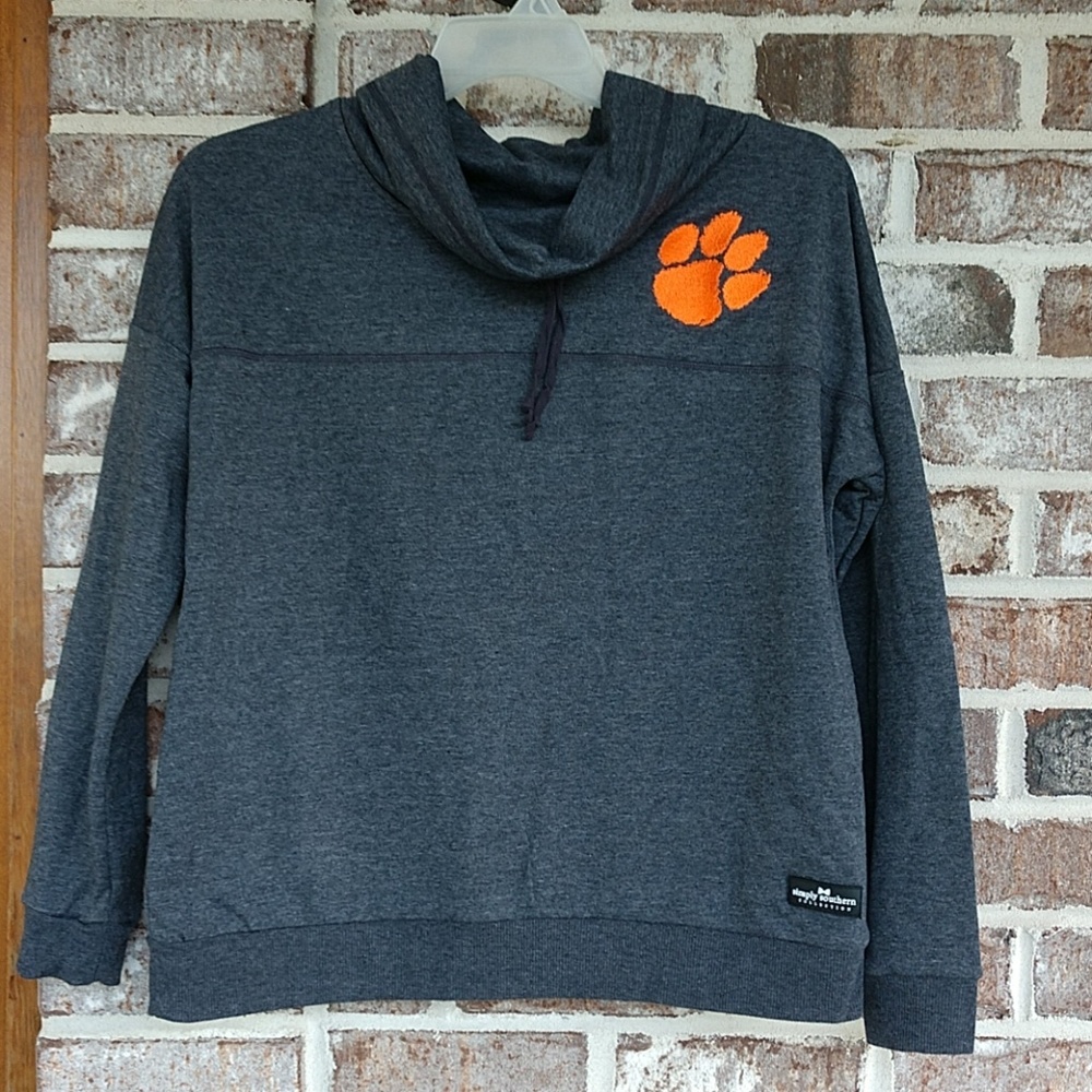 Women's Clemson cowl neck pullover